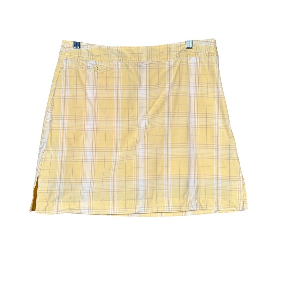 IZOD Golf Classix Yellow Plaid Stretch Skort Womens Size 8 Activewear Skirt